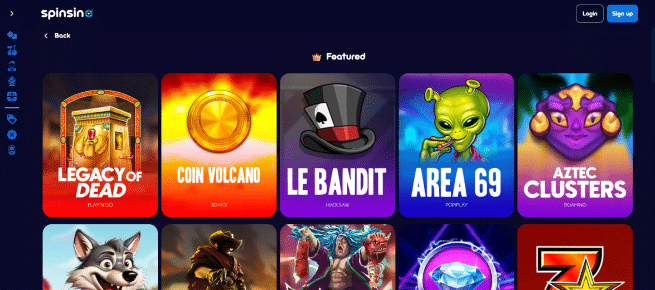 Spinsino spelaanbod staat bekend om de selecties